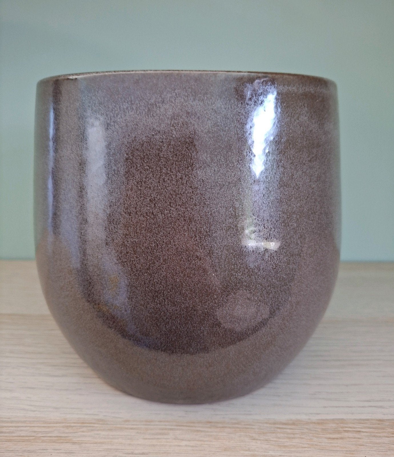 Mooie bruine bloempot, plantpot, 25 tot 40 cm, Rond, Ophalen of Verzenden, Zo goed als nieuw
