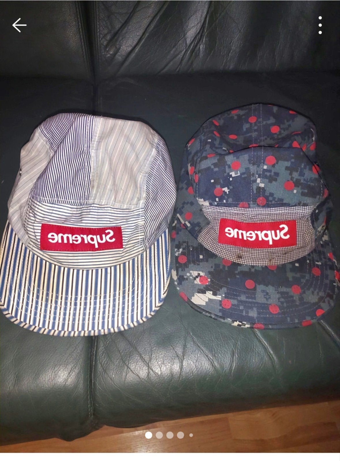 Supreme x Comme des Garçons SHIRT Petten (2 stuks), Pet, Gedragen, Supreme, One size fits all