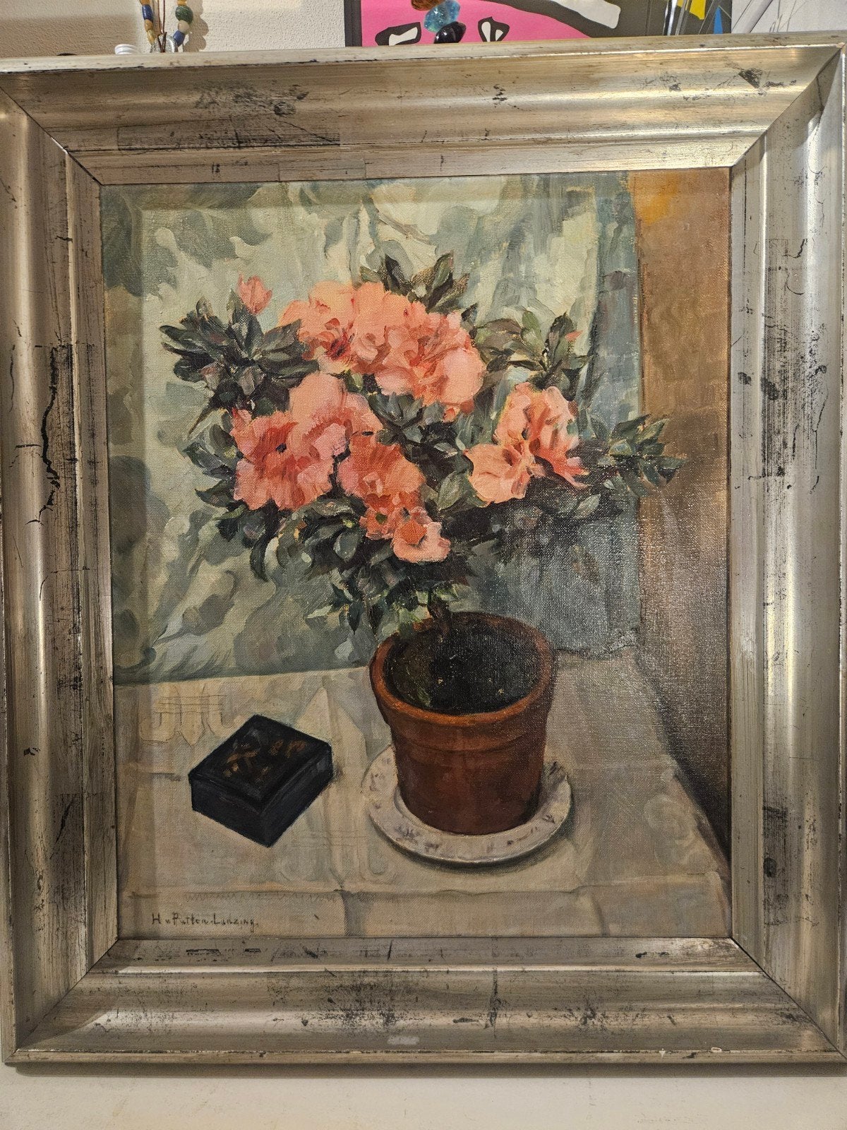 Schilderij Henriëtta Hubregtse-Lanzing Bloeiende azalea, Antiek en Kunst, Ophalen of Verzenden