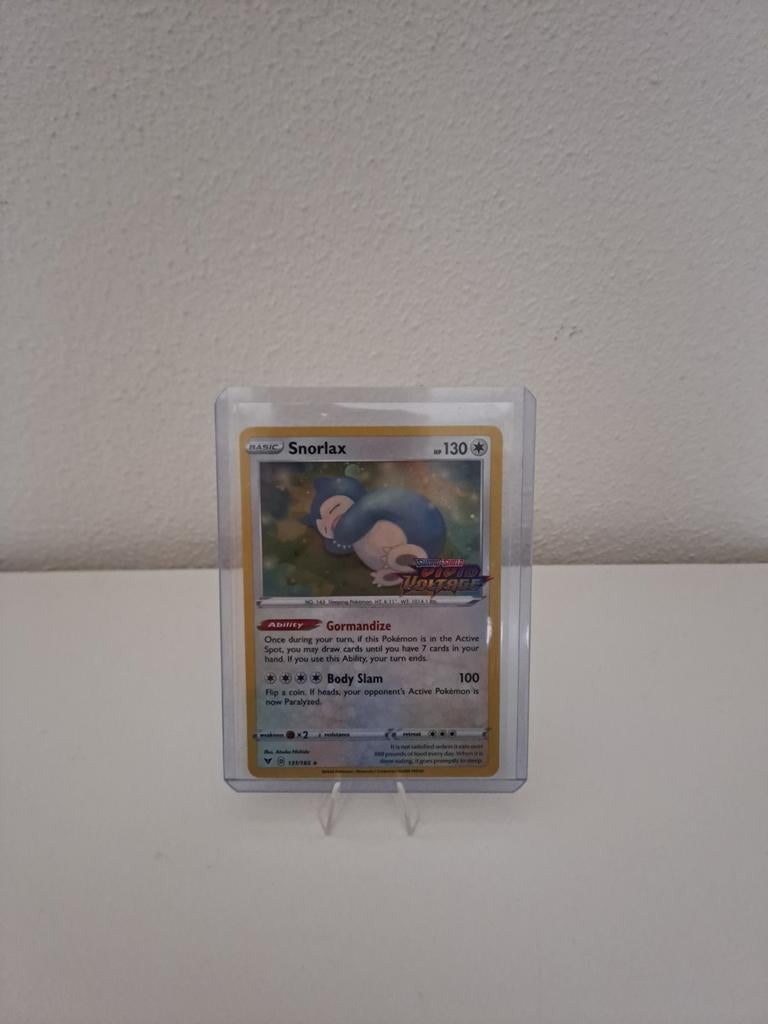Hele mooie pokemon kaart near mint Snorlax stamped!!!, Ophalen of Verzenden, Nieuw, Losse kaart, Foil