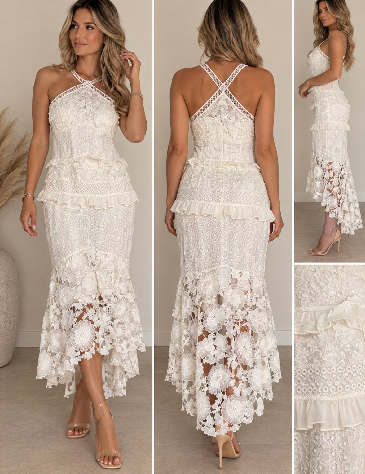 Nieuwe off white witte jurk van True Decadence maat 38, Maat 38/40 (M), Wit, Nieuw, Ophalen of Verzenden