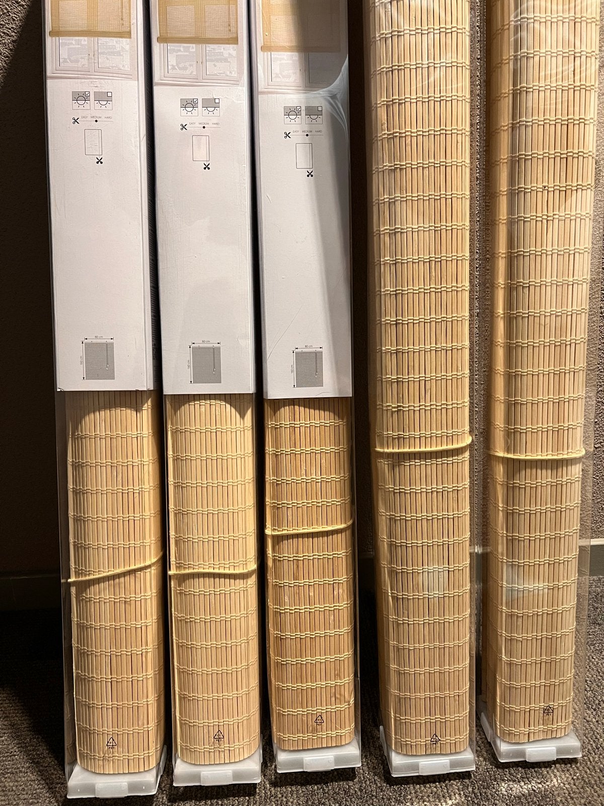 Nieuwe Jysk Rolgordijnen Bamboe, Huis en Inrichting, Ophalen, Overige merken, Beige, Nieuw