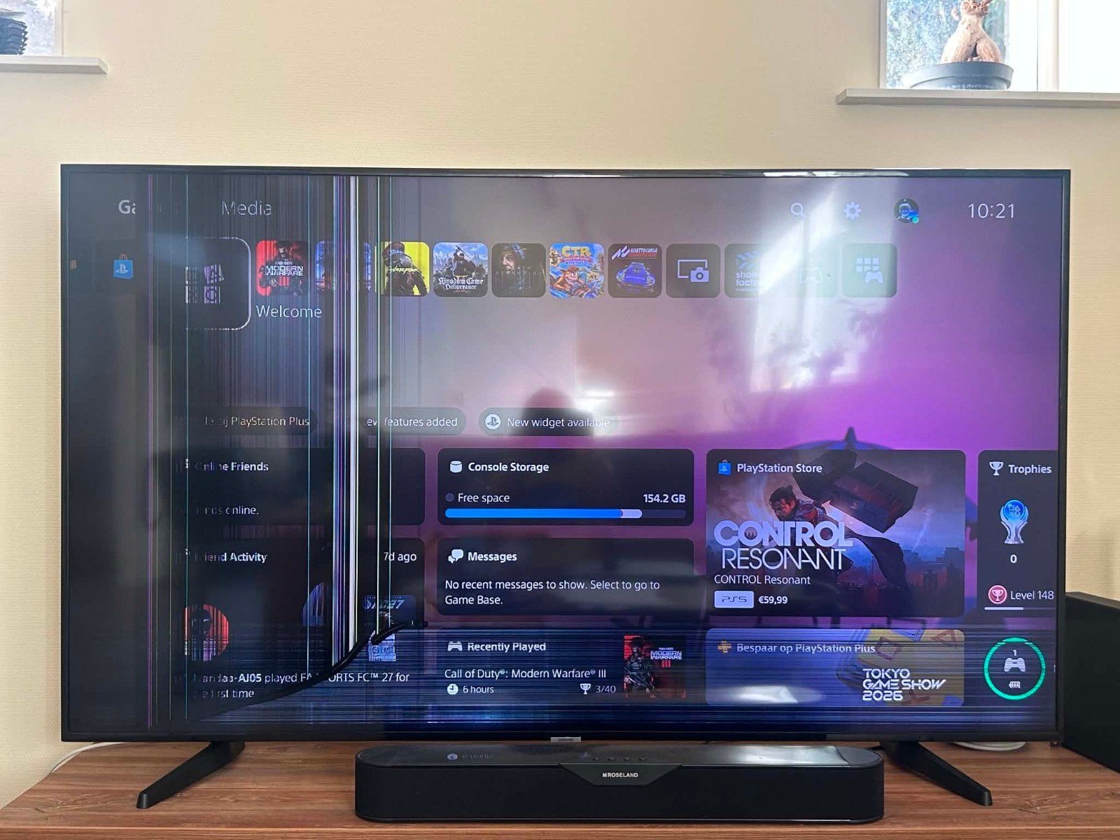 Samsung 65' QLED (Scherm beschadigd)