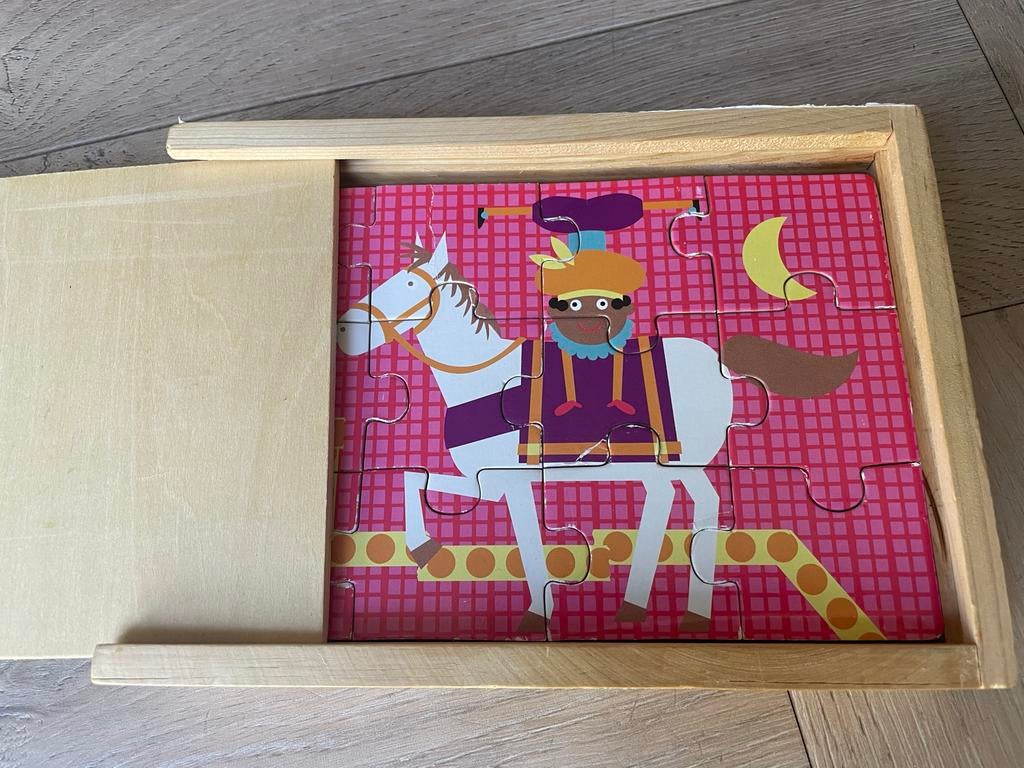 Houten puzzel Sinterklaas met paard, Ophalen of Verzenden, Gebruikt
