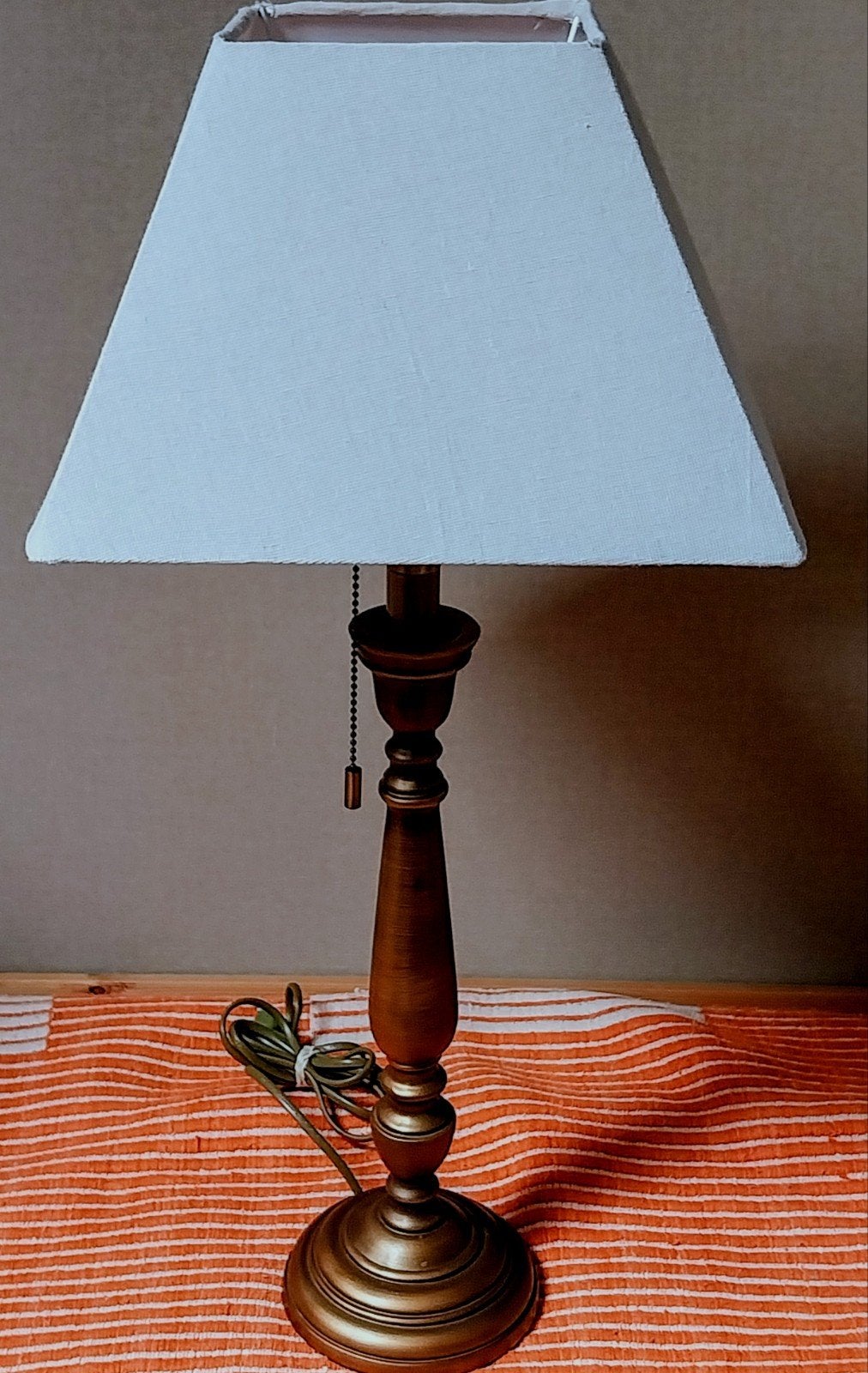 Steinhauer Tafellamp Brons met Trekkoord - 54 cm, Huis en Inrichting, Lampen | Tafellampen, Ophalen