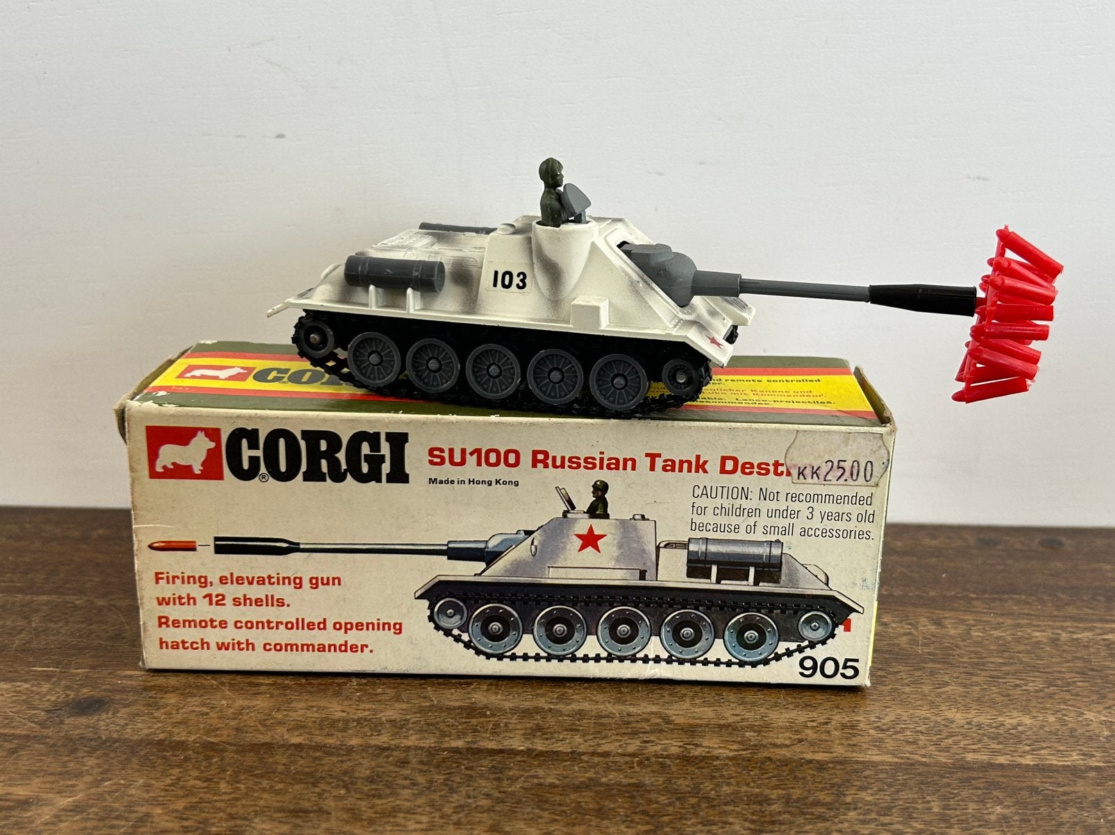 Corgi Toys 905 SU100 Russian Tank Destroyer, Hobby en Vrije tijd, Modelauto's | 1:43, Ophalen of Verzenden, Zo goed als nieuw