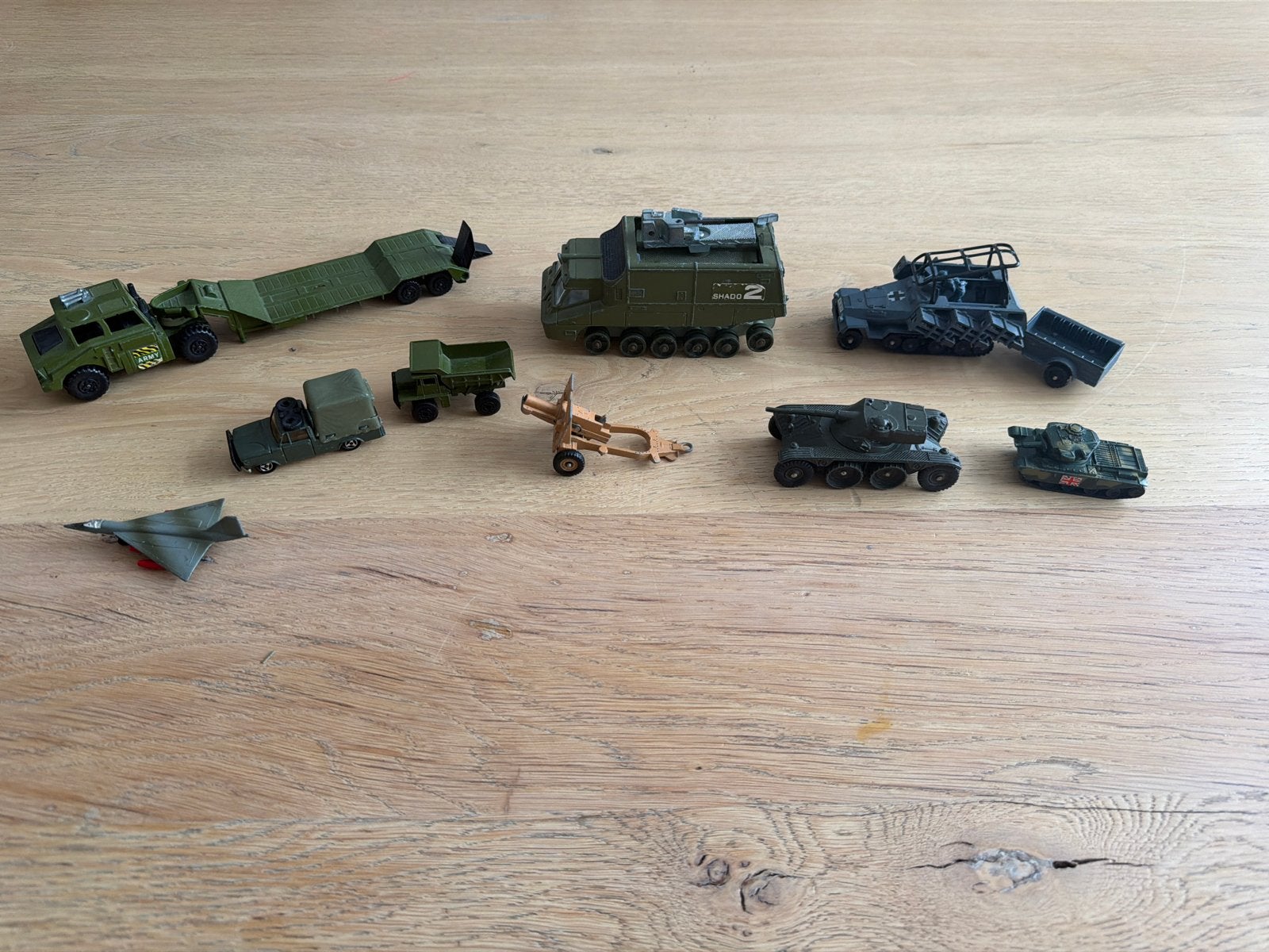 Vintage Militaire Voertuigen en Vliegtuig Speelgoed, Ophalen, Gebruikt