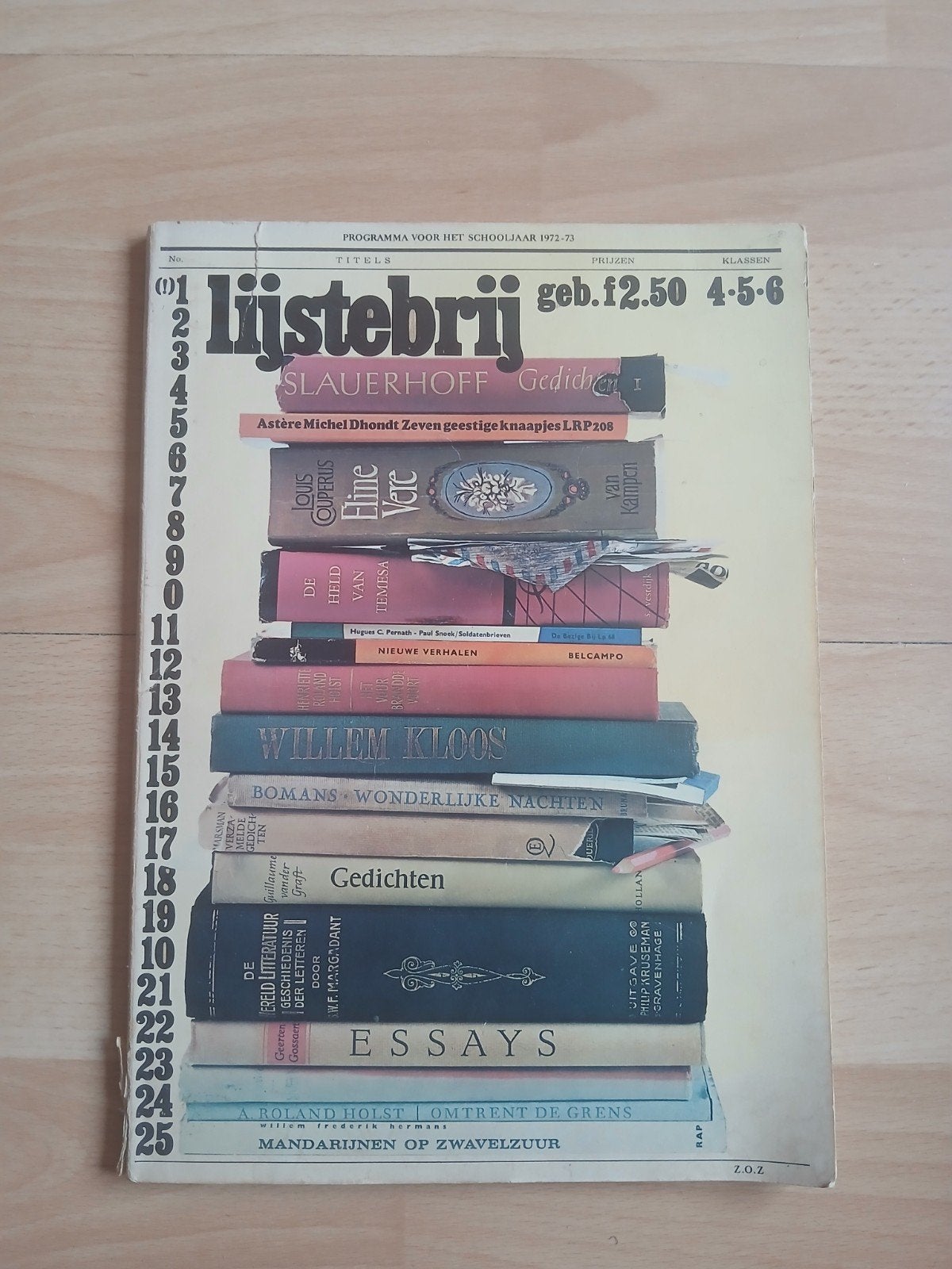 Lijstebrij: Programma voor het schooljaar 1972-73