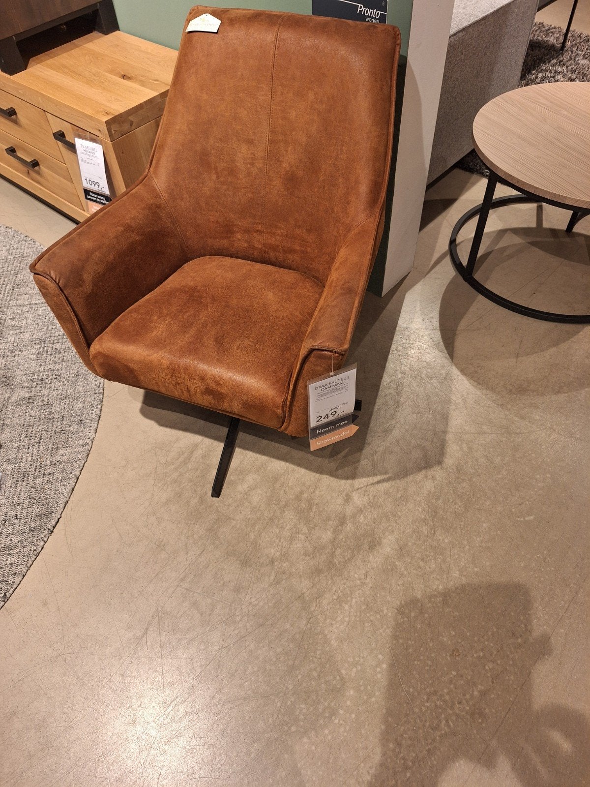 Fauteuil microleder te koop z.g.a.n, Ophalen, Minder dan 75 cm, Leer, Zo goed als nieuw