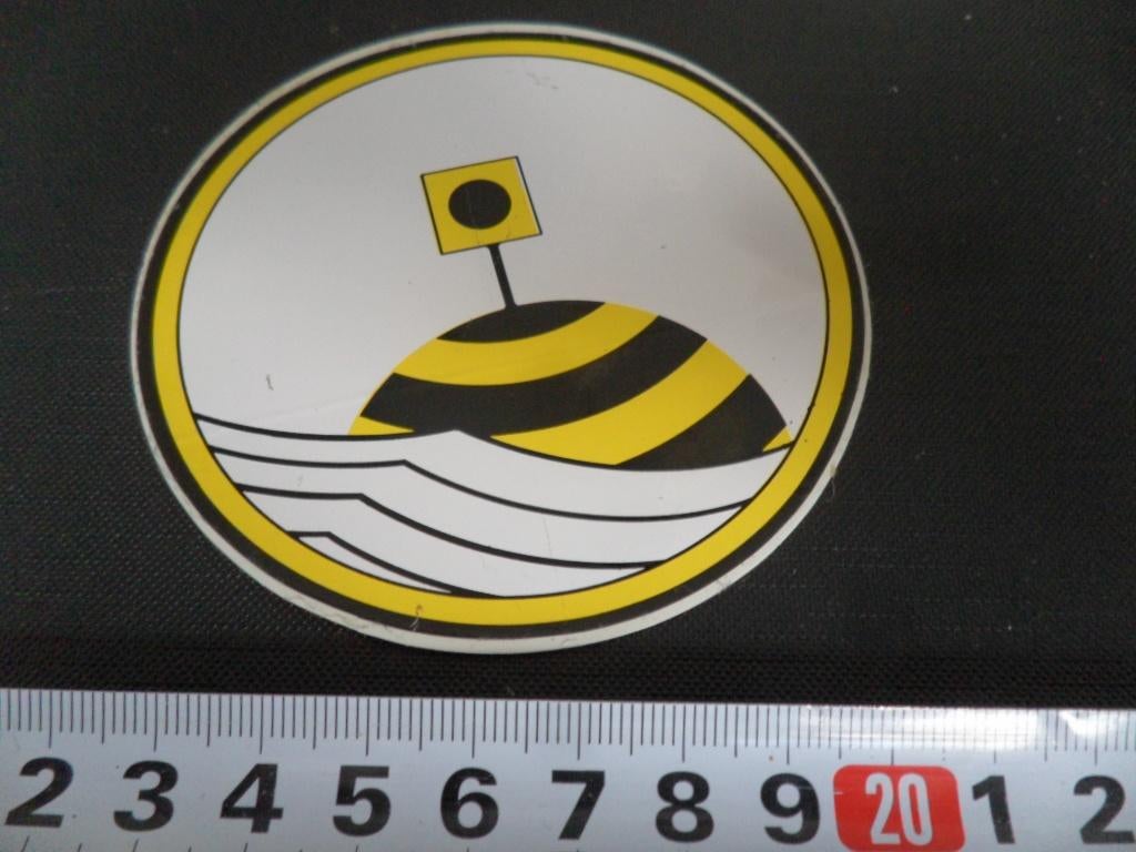 sticker logo zwart geel mijn boei ??????, Ophalen, Zo goed als nieuw
