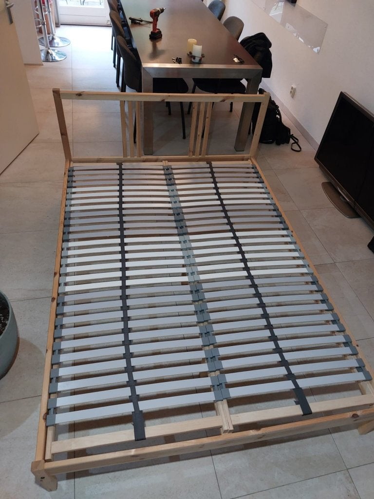2 persoonsbed, gratis afhalen, Ophalen, Gebruikt, 140 cm, 200 cm