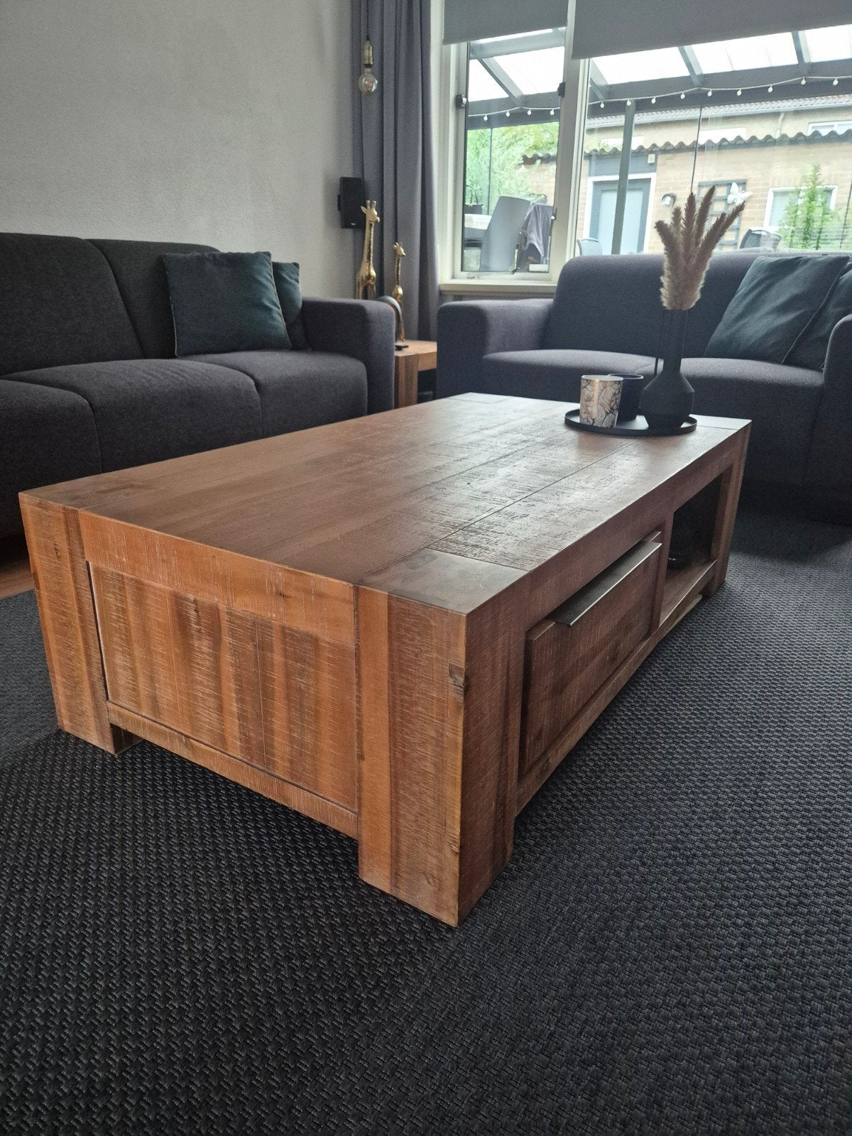 salontafel, Huis en Inrichting, Tafels | Salontafels, Ophalen, Gebruikt, 100 tot 150 cm, 50 tot 100 cm