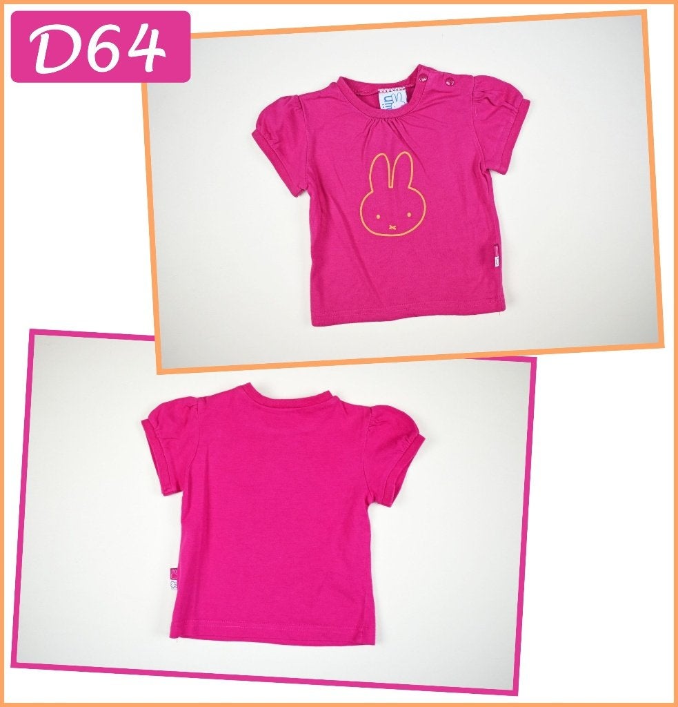 (D64) Maat 68. Roze Nijntje shirtje, Kinderen en Baby's, Babykleding | Maat 68, Meisje, Nijntje, Ophalen of Verzenden, Zo goed als nieuw