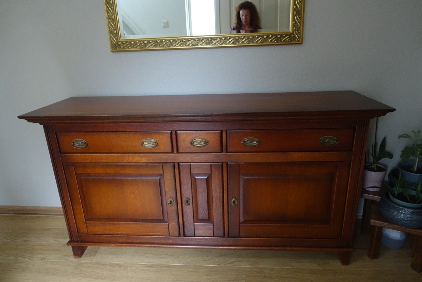 Driedelige kersenhouten meubelset: kast, dressoir, tv-kastje, Ophalen, Gebruikt, Met deur(en), 150 tot 200 cm