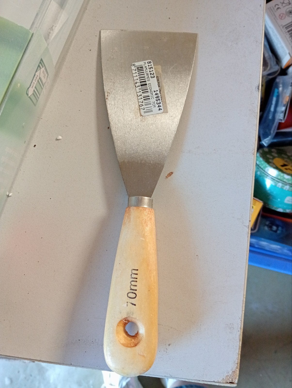 Nieuwe plamuurmessen 70mm met houten handvat, Ophalen of Verzenden, Nieuw, Overige typen