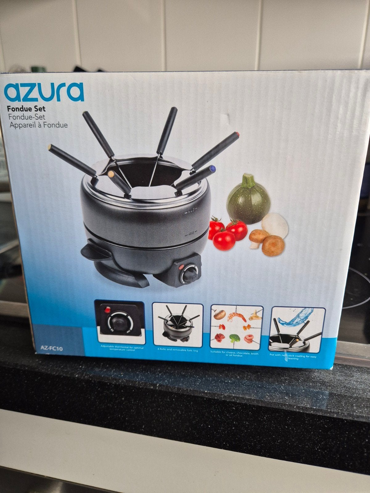 Azura Fondue Set AZ-FC10 - Elektrische Fonduepan, Ophalen of Verzenden, Nieuw, Elektrisch, Fondueset