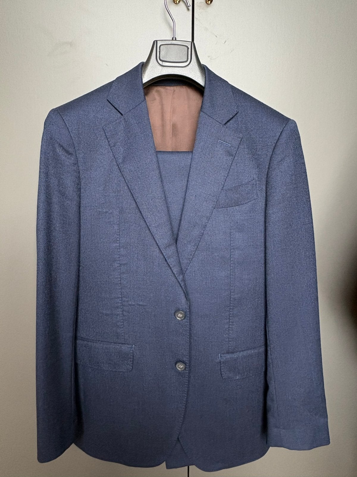 Blauw herenpak - Maat M / 48 van Vitale Barberis / NoLabel, Ophalen of Verzenden, Gedragen, Maat 48/50 (M), Blauw