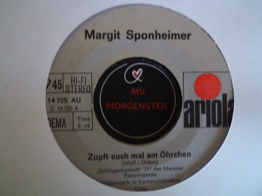 margit sponheimer - zupft euch mal am öhrchen 22jun, 7 inch, Single, Ophalen of Verzenden, Zo goed als nieuw