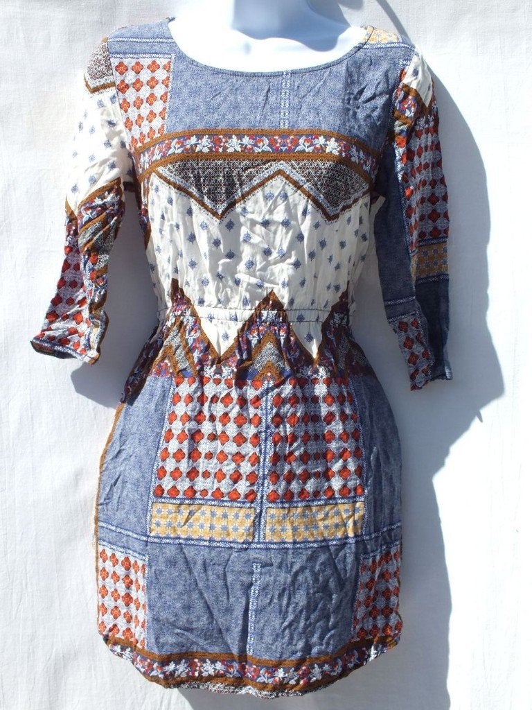 Aparte print mini jurk. Mt 36. Merk Divided, ., Wit, Ophalen of Verzenden, Zo goed als nieuw