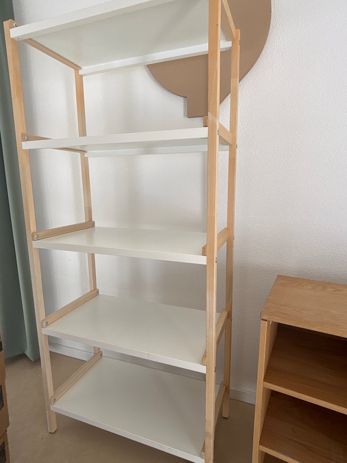 Ikea Stellingkast van Hout en Wit, Ophalen of Verzenden, Gebruikt