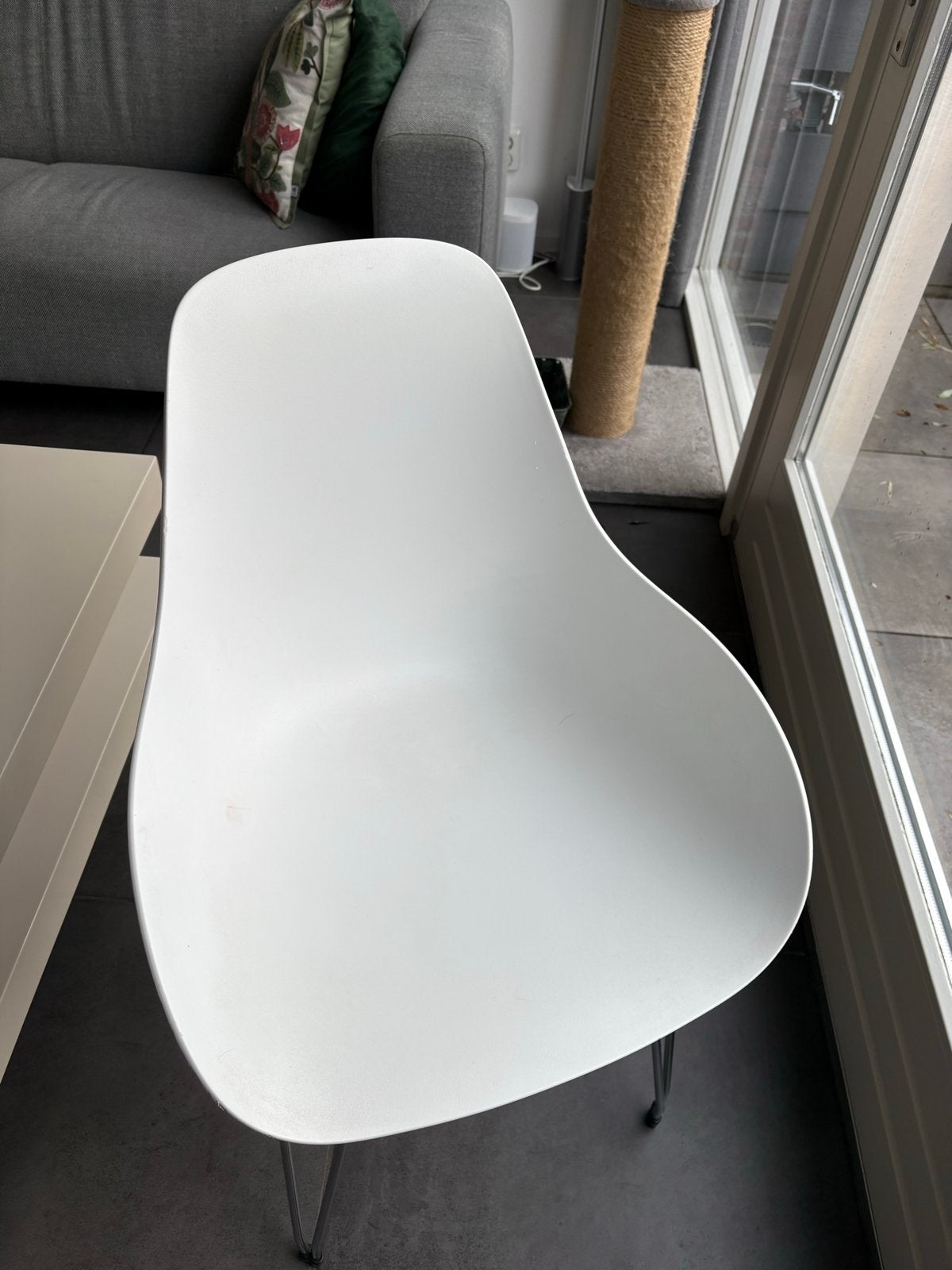 Witte, kunststof eetkamerstoelen (gereserveerd), Huis en Inrichting, Ophalen, Kunststof, Gebruikt, Wit