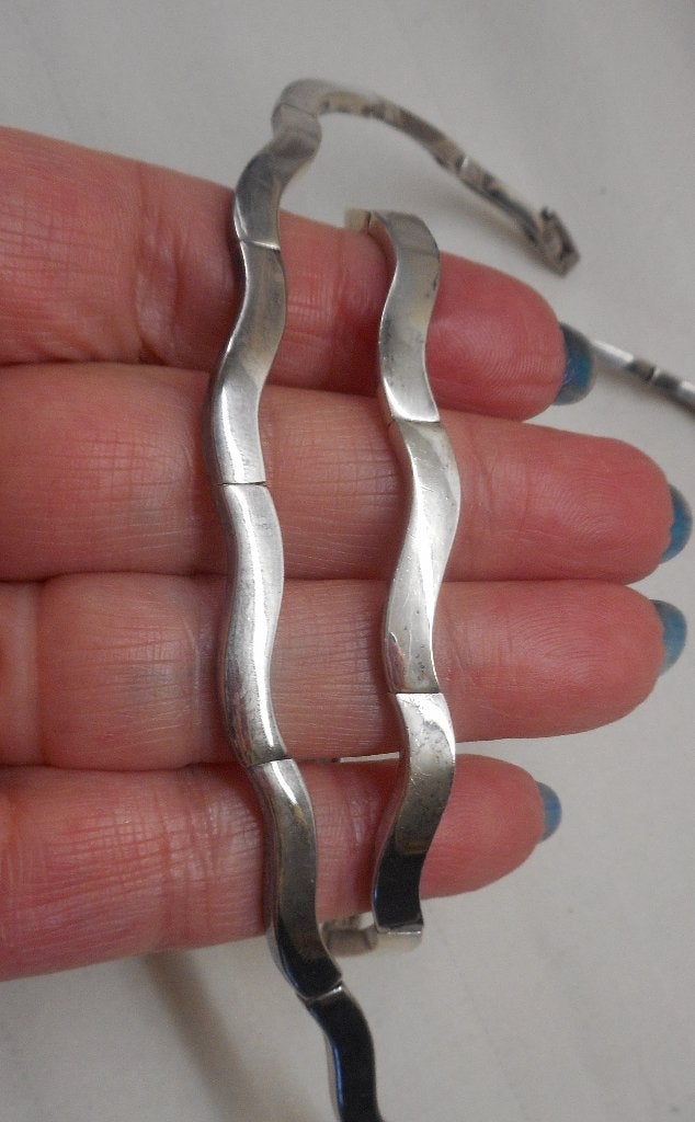 Zilveren vintage set collier + armband nr.823, Verzenden, Zo goed als nieuw, Zilver, Zilver