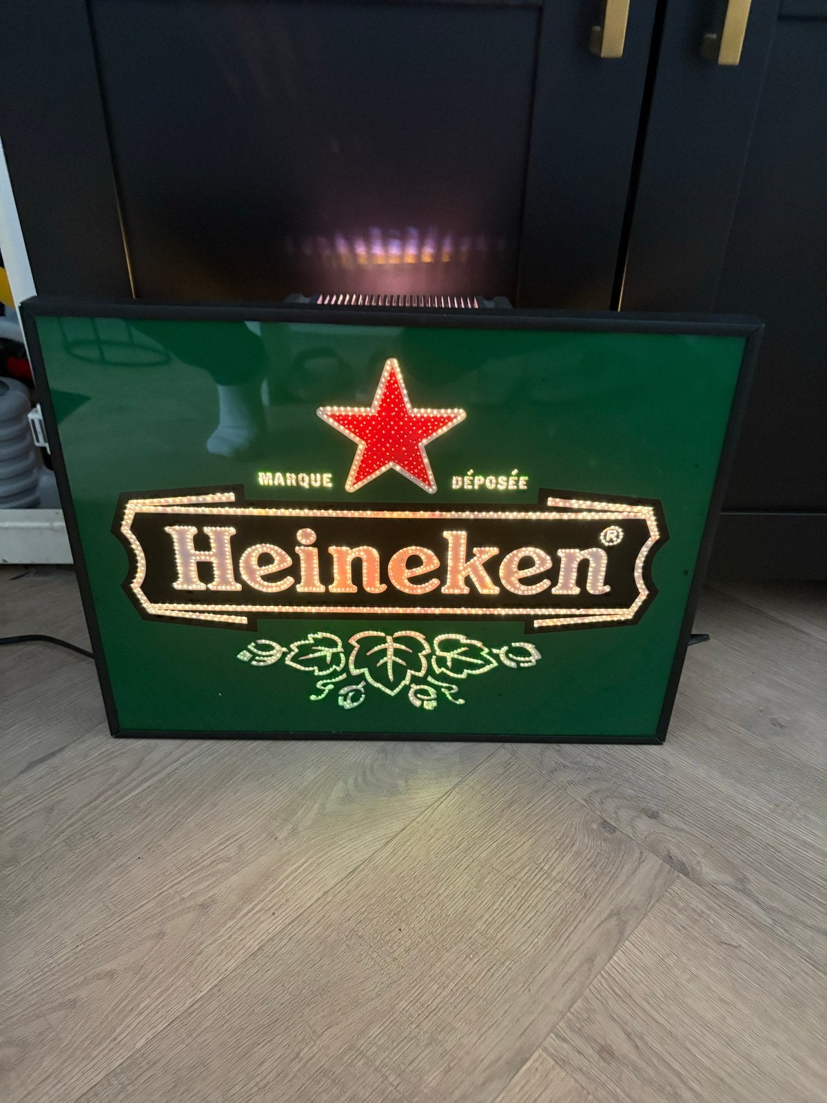 Bewegende Heineken glasfiber lichtbak, Verzenden, Zo goed als nieuw, Lichtbak of (neon) lamp