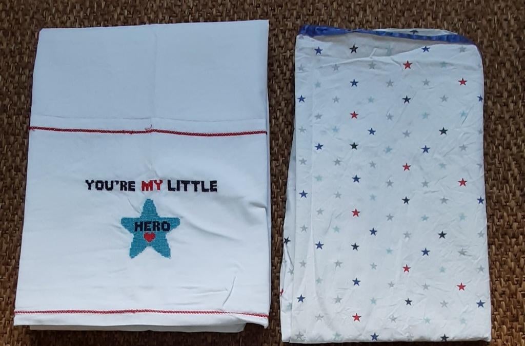 4x ledikant laken+ 1x sprei, Ophalen of Verzenden, Zo goed als nieuw, 100 cm of meer, Overige typen