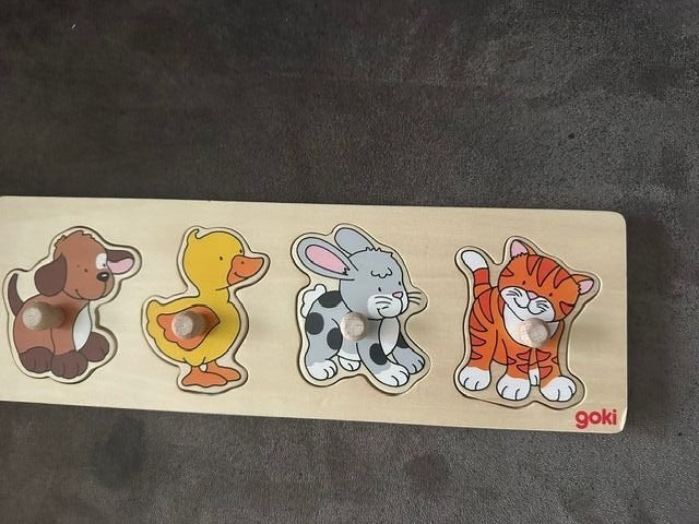Houten puzzel van het merk goki, Ophalen, Minder dan 10 stukjes, Zo goed als nieuw, 6 maanden tot 2 jaar