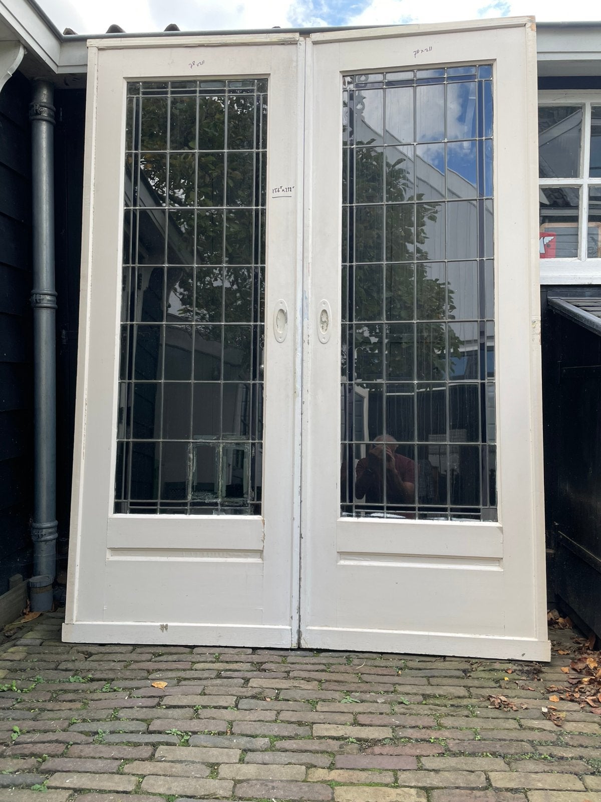 Kamer ensuite deuren, Gebruikt, Deurkozijn, 150 tot 225 cm, Inclusief glas