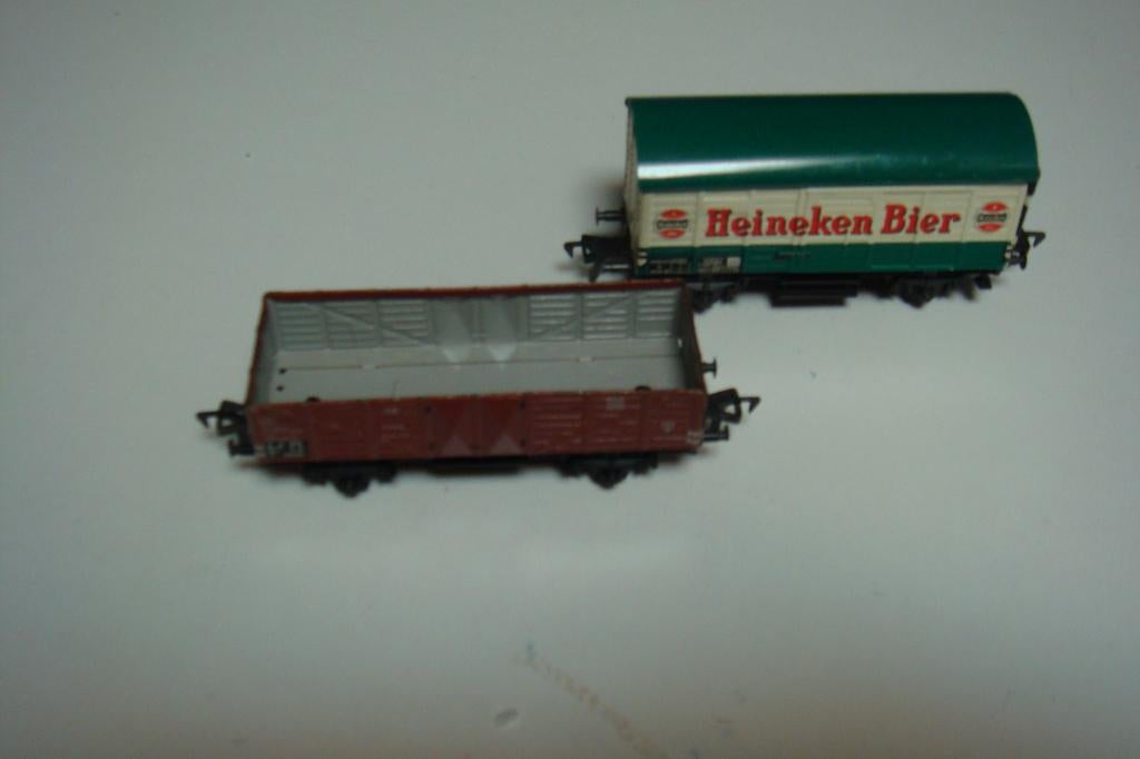 2x fleishmann wagon metaal, Hobby en Vrije tijd, Modeltreinen | H0, Gebruikt, Gelijkstroom, Fleischmann, Wagon