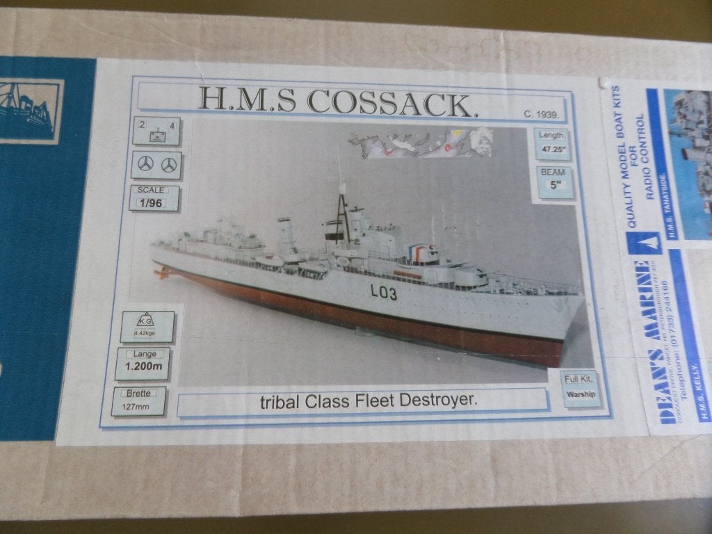 modelboot DEAN'S Marine hms Cossack 120cm lang, Ophalen, Nieuw, 1:50 tot 1:200, Overige merken