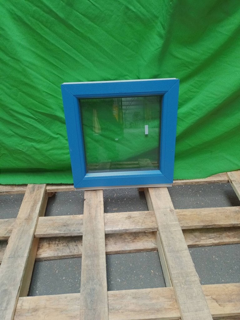 Kunststof Vast kozijn b50 x h50 cm Blauw  -2630-, Niet ingevuld, Kunststof, Minder dan 75 cm, Raamkozijn