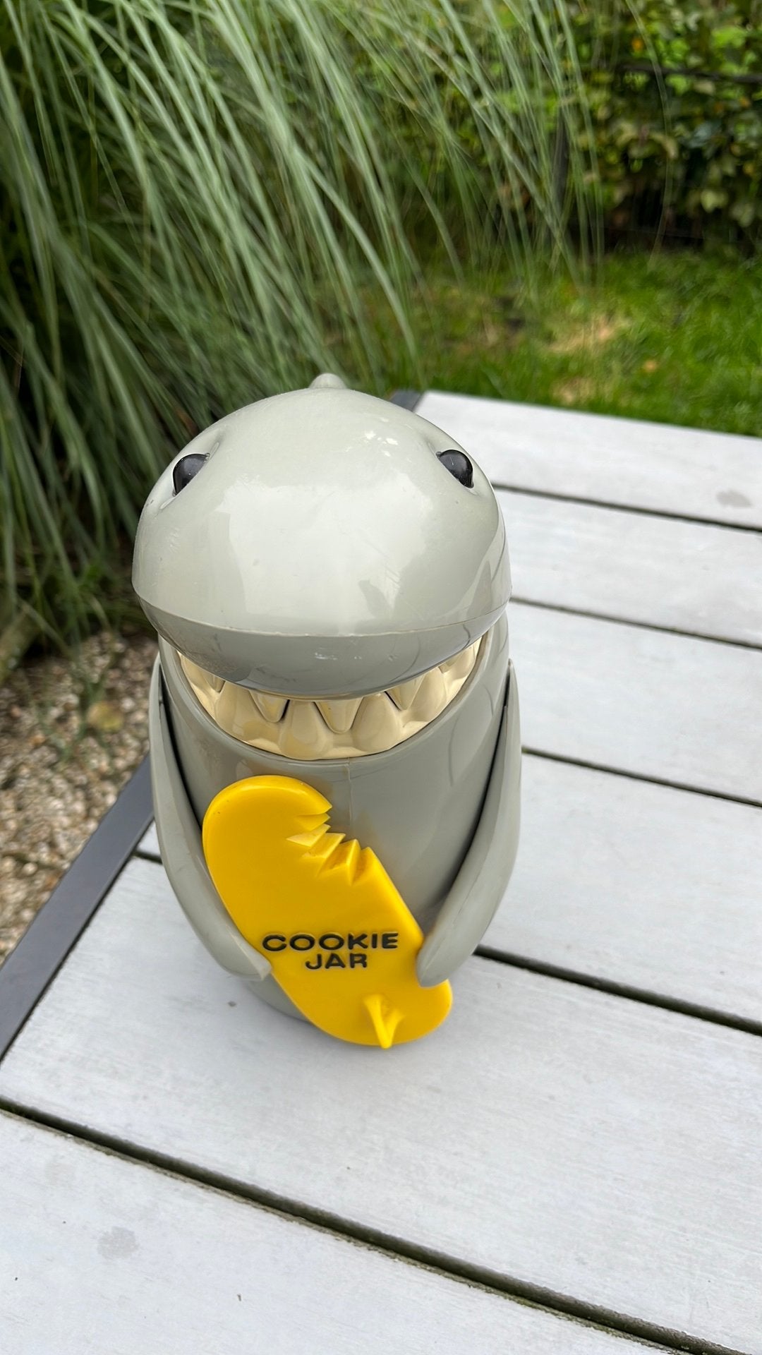 Shark Cookie Jar 1996 met muziek., Ophalen of Verzenden, Gebruikt, Gebruiksvoorwerp