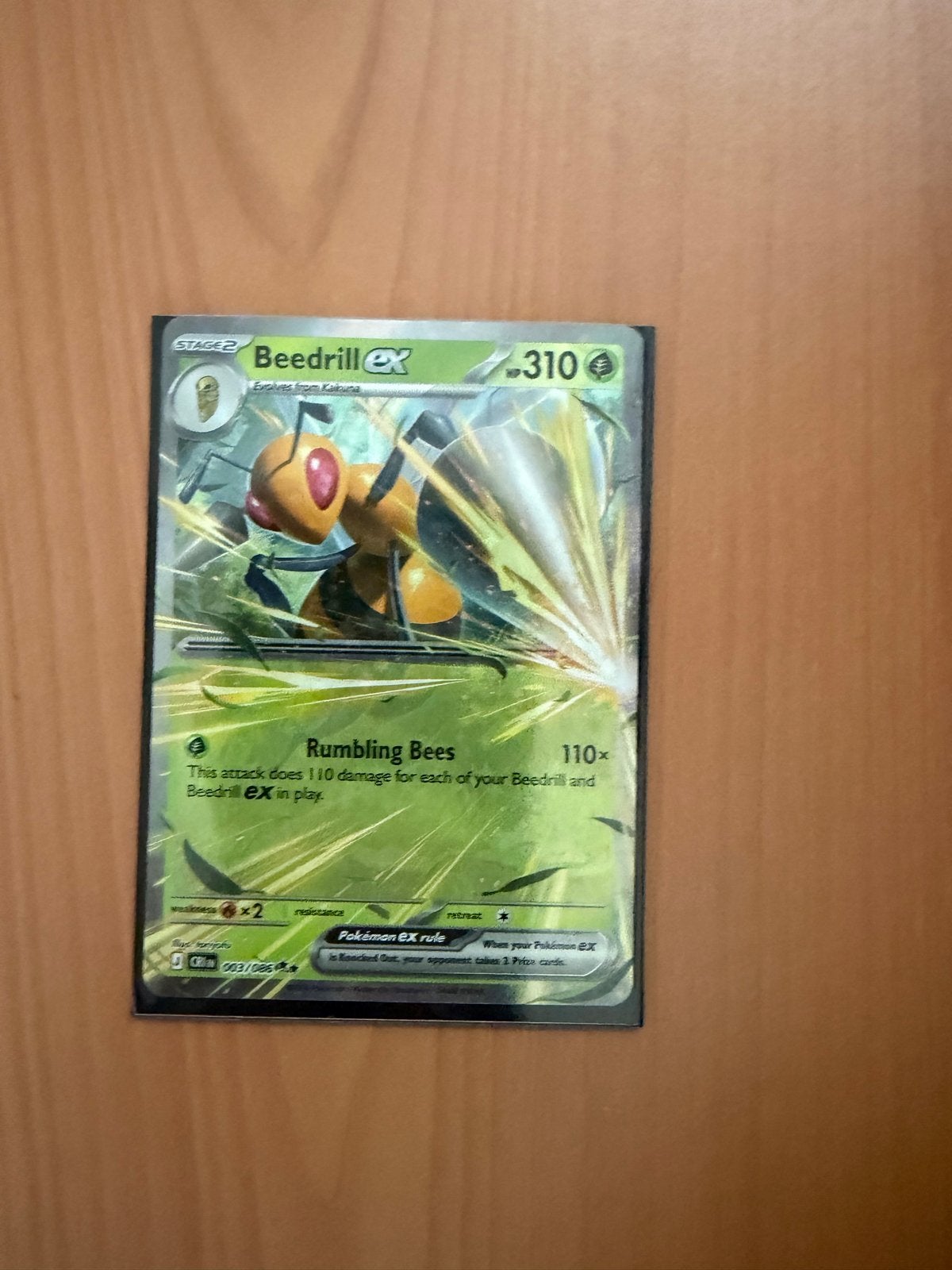 Chaos rising Pokémon Kaart Beedrill ex 310 HP, Ophalen of Verzenden, Zo goed als nieuw, Losse kaart, Foil