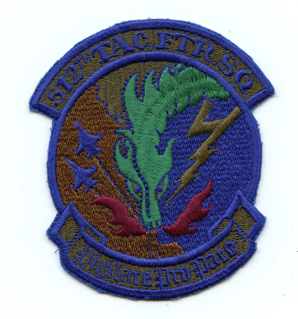 USAF patch 526 TFS F-16C Ramstein AB subdued, Verzamelen, Ophalen of Verzenden, Luchtmacht, Amerika, Embleem of Badge