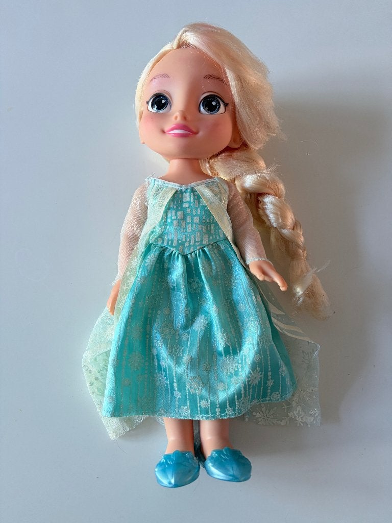 Disney Frozen Elsa babypop, Ophalen of Verzenden, Zo goed als nieuw, Babypop