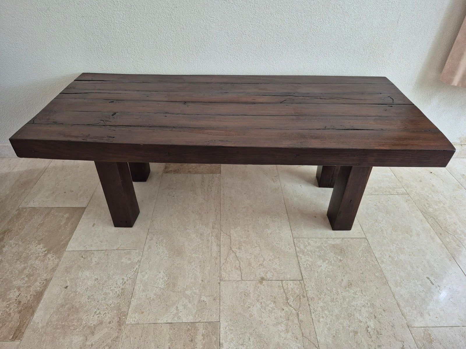 Eiken salontafel, handgemaakt van balken uit 1600, Ophalen, 50 tot 100 cm, 100 tot 150 cm, Eikenhout