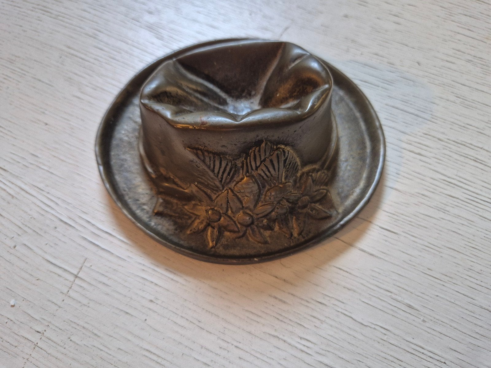 Vintage bronzen hoed asbak of schaaltje, Ophalen of Verzenden