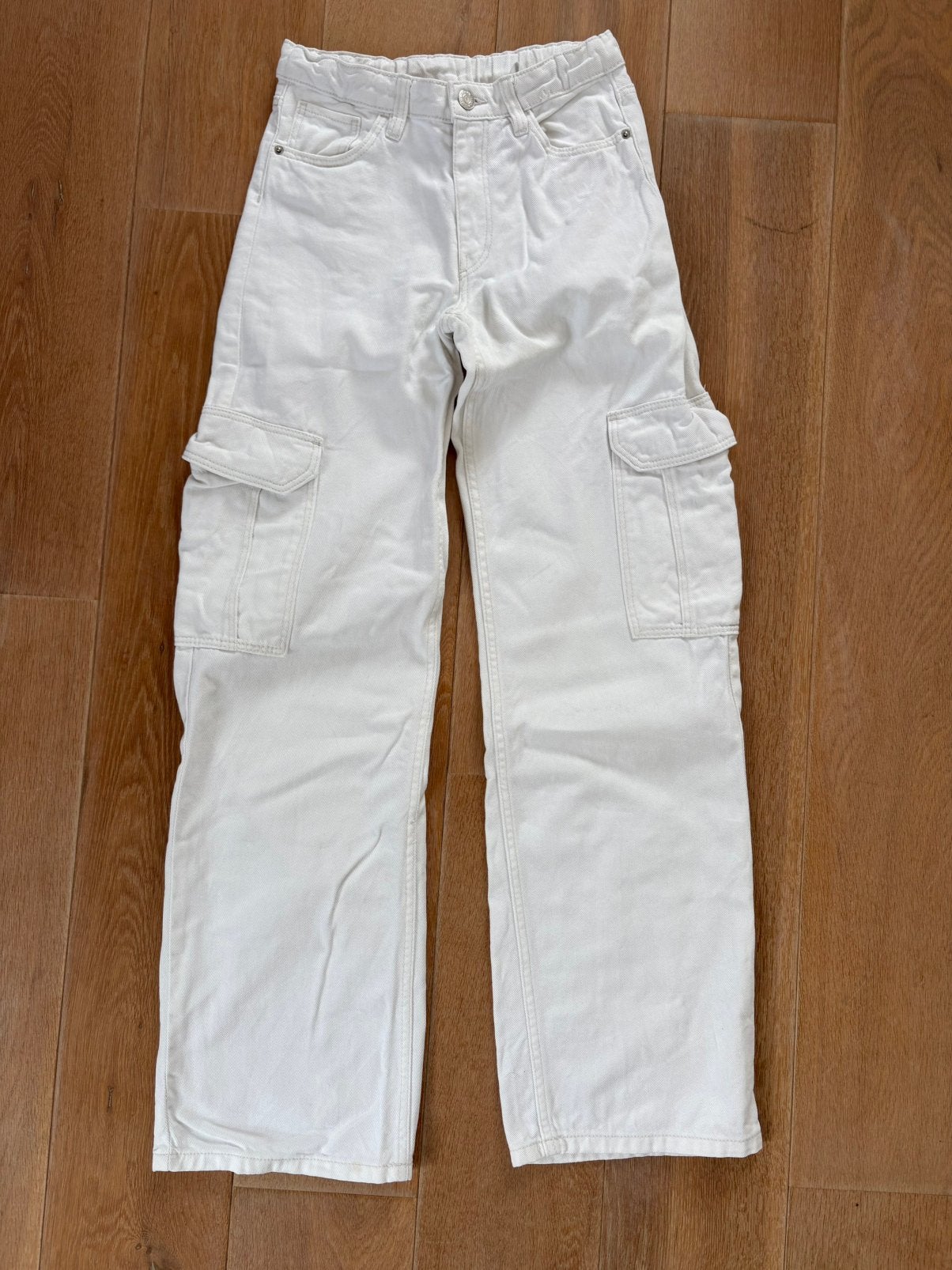 Witte cargo broek H&M maat 158 als nieuw, Kinderen en Baby's, Broek, Meisje, H&M, Ophalen of Verzenden