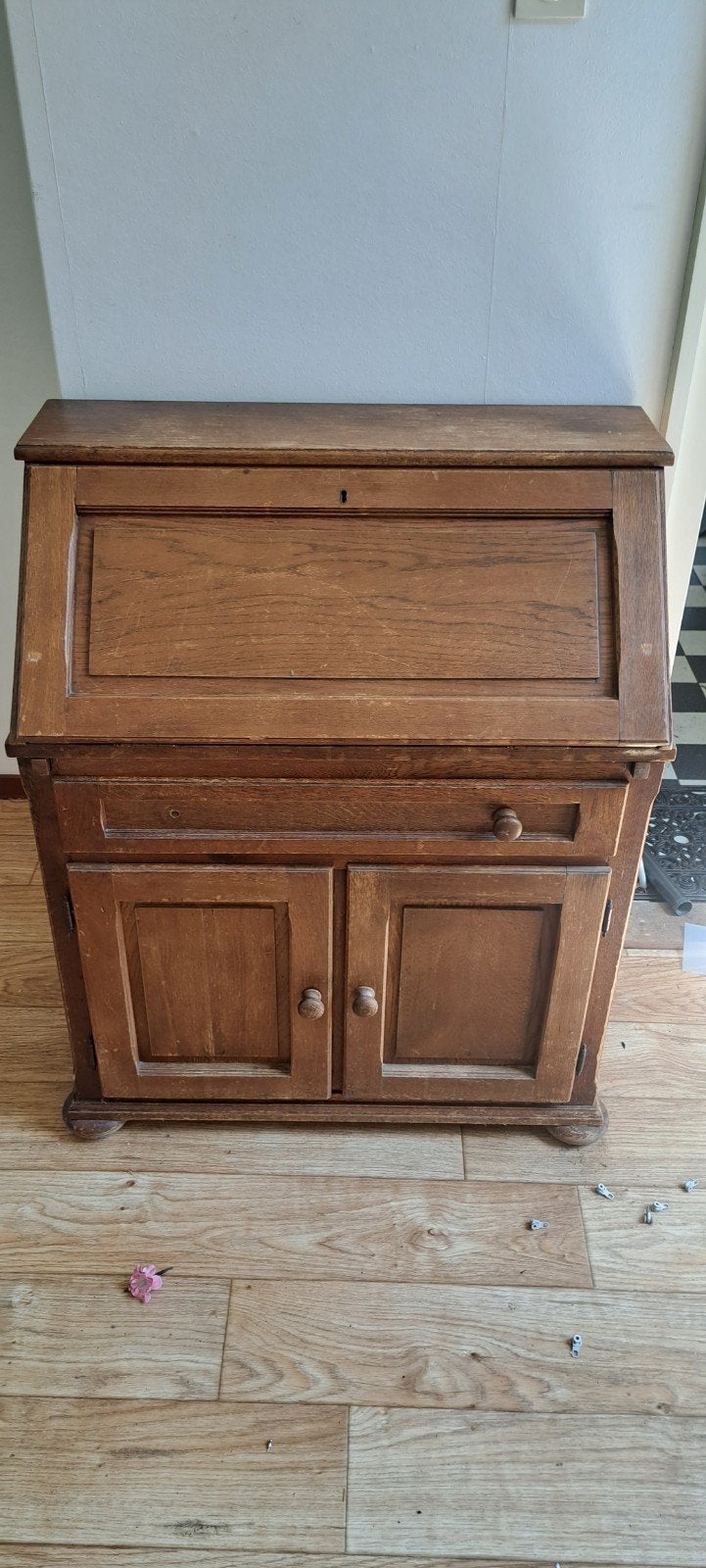 Antiek houten secretaire / bureau buro tafel kast, Ophalen of Verzenden