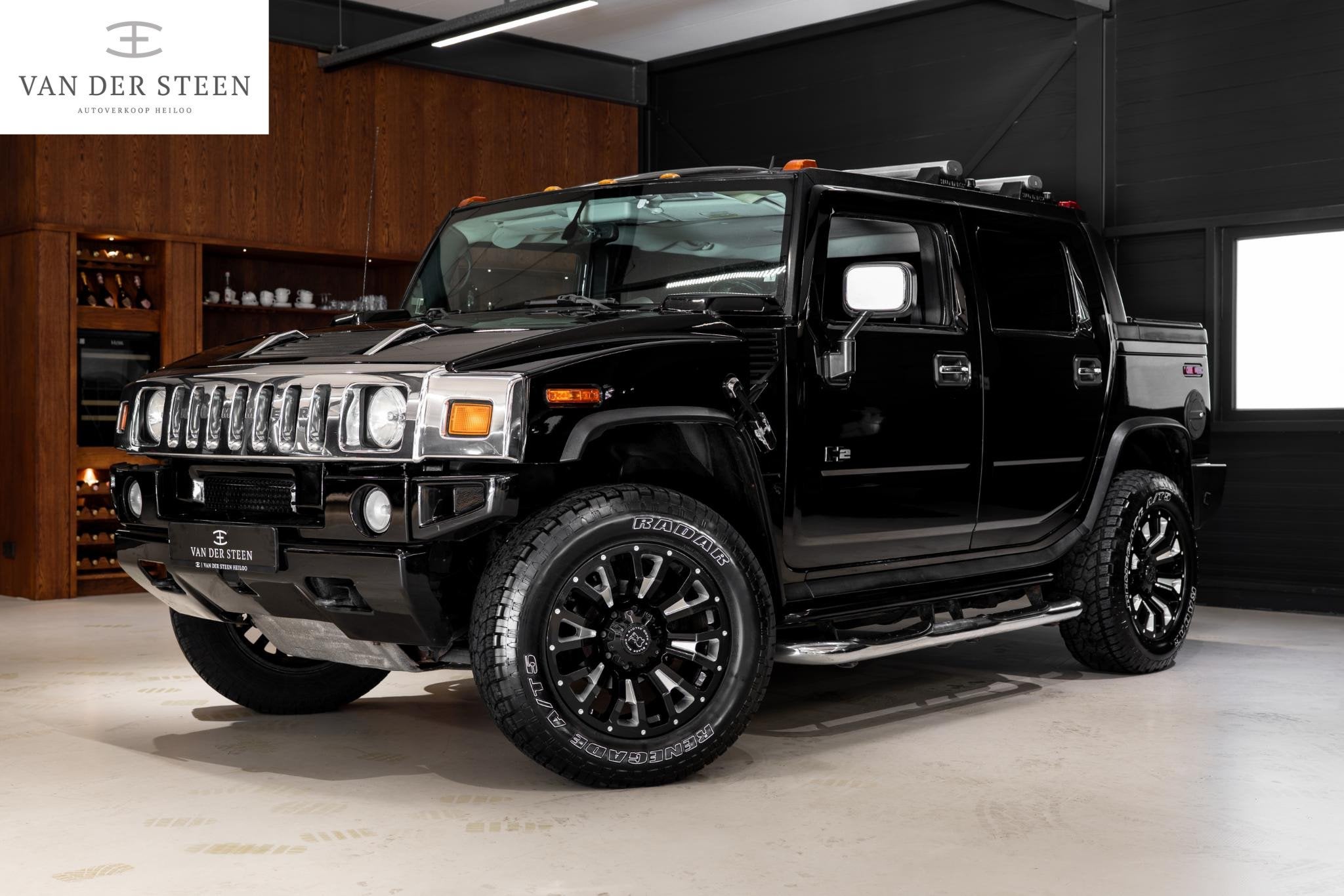 Hummer H2 6.0 V8 Exclusive Grijs kenteken | 5 Zits | Leder, Auto's, Hummer, Automaat, 8 cilinders, 322 pk, Zwart