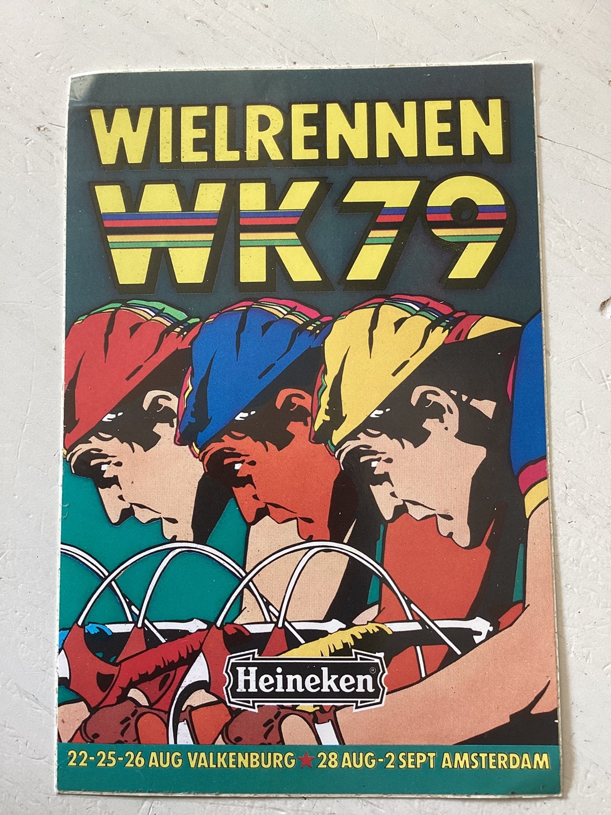 Sticker WK Wielrennen 1979 (Heineken/SRV), Verzamelen, Verzenden, Zo goed als nieuw, Sport
