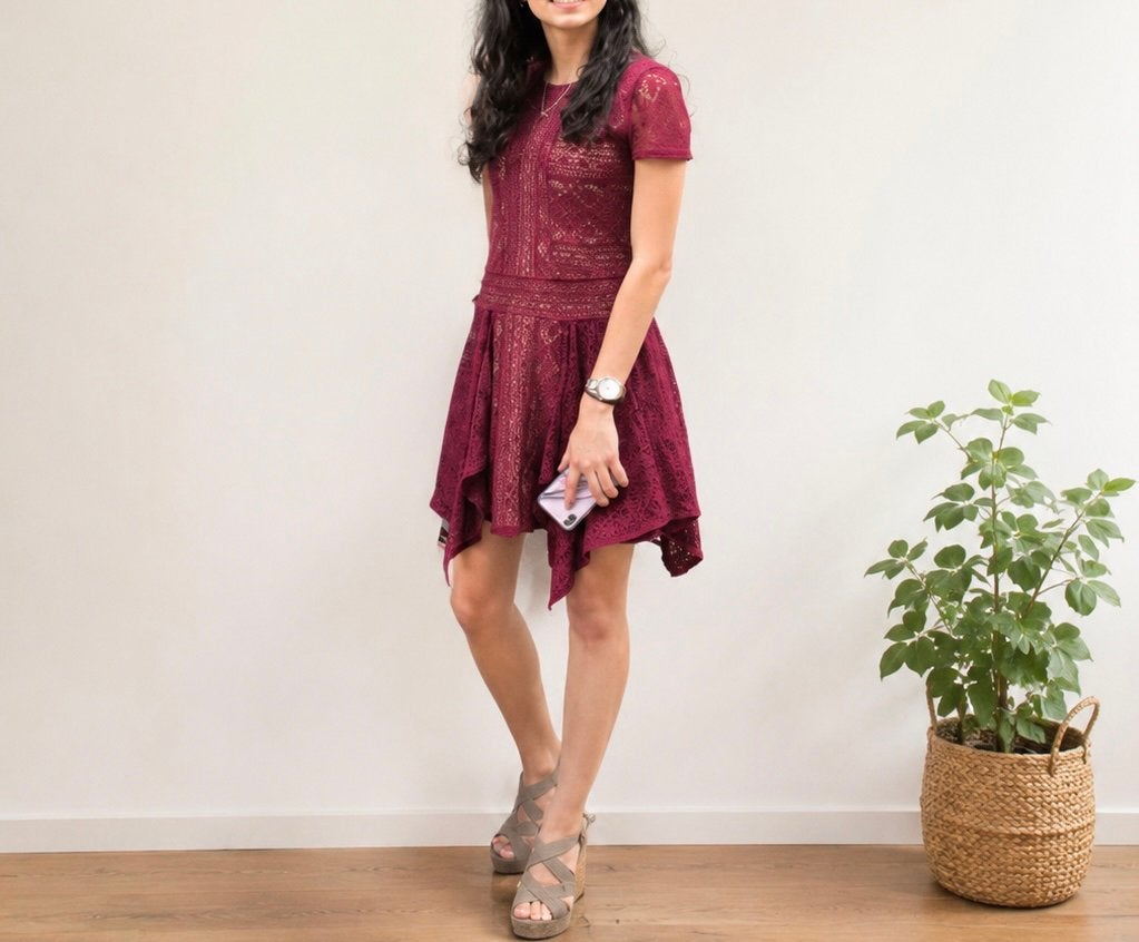 BCBG Maxazria Designer Jurk Dress Bordeaux XXS – Feestjurk, Ophalen of Verzenden, Maat 34 (XS) of kleiner, Gedragen, Boven de knie