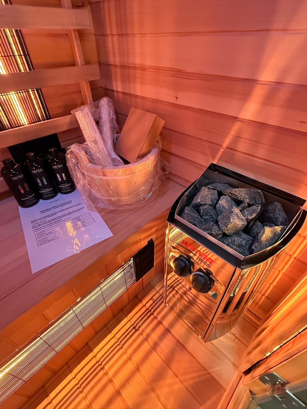 Combi Sauna (Infrarood + opgietkachel) - GRATIS BEZORGING, Sport en Fitness, Sauna, Ophalen of Verzenden, Zo goed als nieuw, Fins of Traditioneel