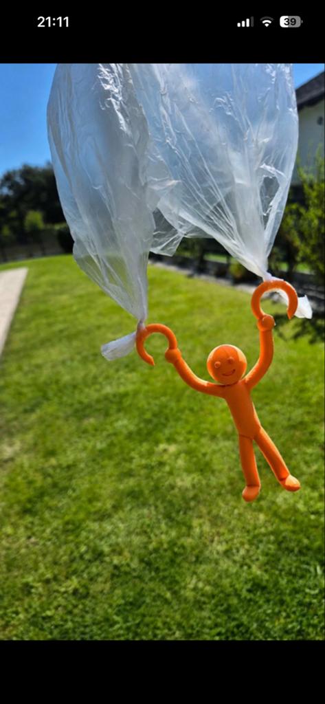 Parachute stickman poppetjes 6 stuks- Leuk voor buiten!, Hoogersmilde Beilervaart 1, Print & vorm, Nieuw, Ophalen of Verzenden