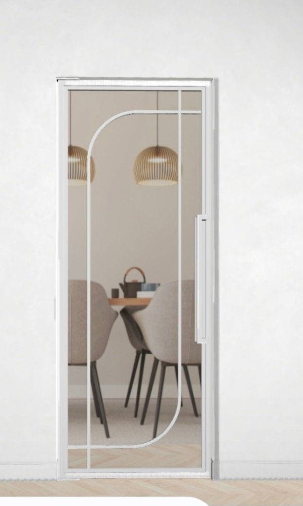 Stalendeur wit, Doe-het-zelf en Verbouw, Deuren en Horren, Nieuw, Binnendeur, 215 cm of meer, 80 tot 100 cm, Glas, Metaal, Ophalen