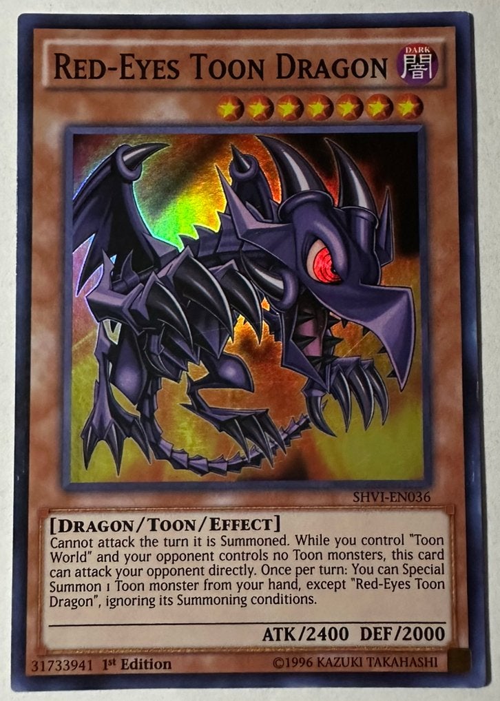 Yu-Gi-Oh! Red-Eyes Toon Dragon SHVI 1st Edition !, Hobby en Vrije tijd, Verzamelkaartspellen | Yu-gi-Oh!, Ophalen of Verzenden