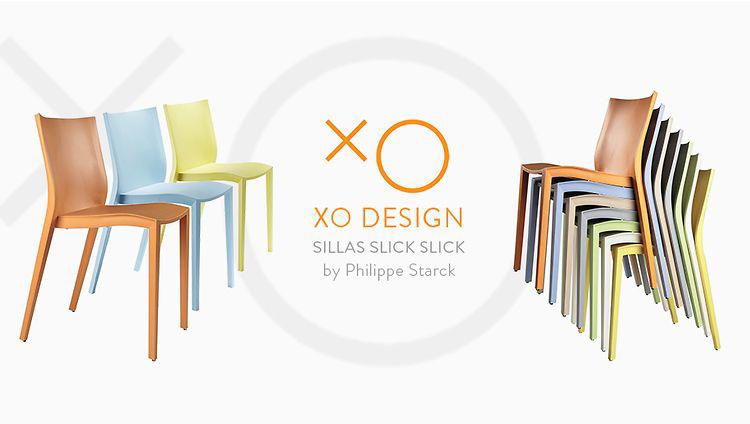 Philippe Starck Slick Slick xO design stoel wit / oranje, Kunststof, Wit, Ophalen of Verzenden, Eén