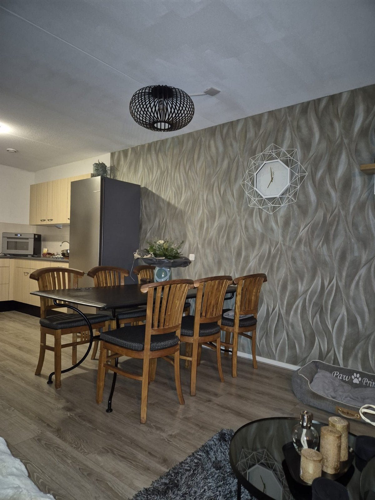 Eetkamertafel met 6 Teakhoutenstoelen, Huis en Inrichting, Ophalen, Gebruikt, Rechthoekig